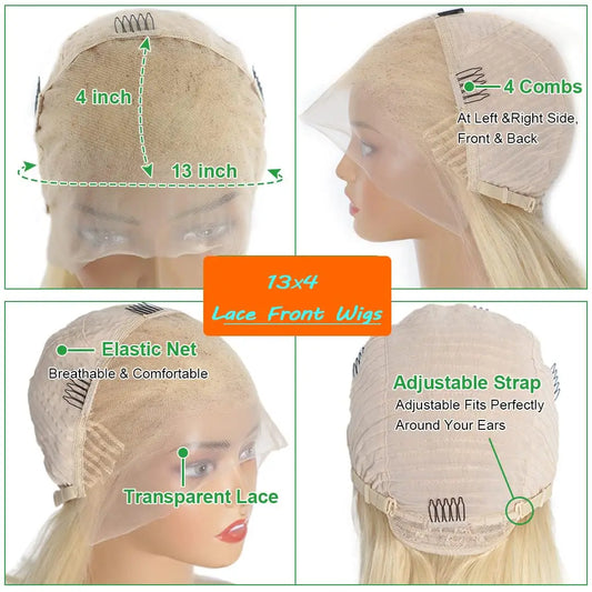 HD Transparent Straight Bob Lace Front Wig – 13×4 Human Hair, 180% Density